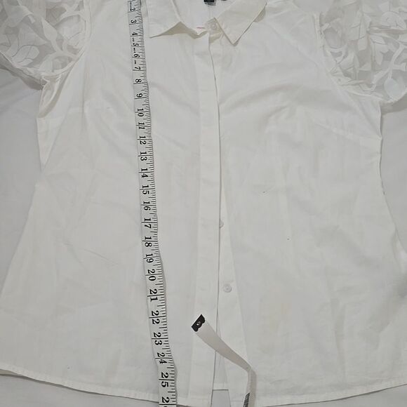 NWOT Boston Proper Illusion Embroidered Sleeve Shirt  S - Picture 6 of 8